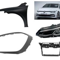 Vw Golf 8 musata paraurti fanale assetto cerchi R