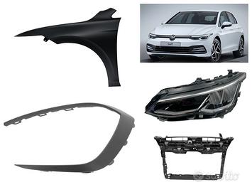 Vw Golf 8 musata paraurti fanale assetto cerchi R