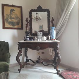 Consolle fine '800 Luigi Filippo con specchio