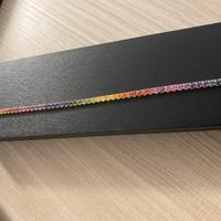 Tennis rainbow  18kt gr 12 con zaff. naturali