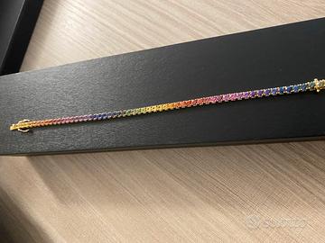 Tennis rainbow  18kt gr 12 con zaff. naturali