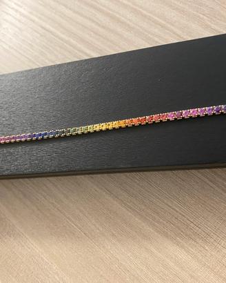 Tennis rainbow  18kt gr 12 con zaff. naturali