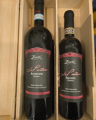 Cofanetto con Amarone 2008 e Recioto 2010