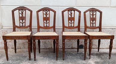 4 poltroncine sedie antiche Piemonte
