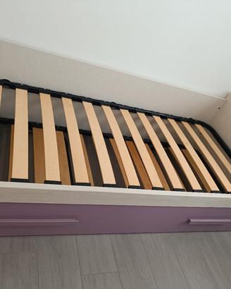 struttura lettino con due reti a doghe nuove