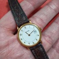 Eberhard orologio quarzo d'epoca cassa oro 750

