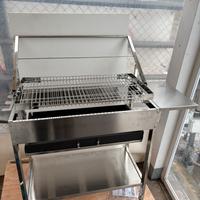 Barbeque con griglia girevole acciaio inox