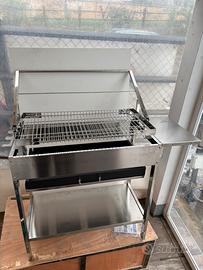 Barbeque con griglia girevole acciaio inox