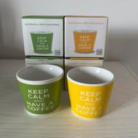 4 Bicchierini caffè Keep calm and have a coffee