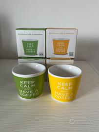 4 Bicchierini caffè Keep calm and have a coffee