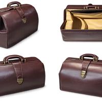Borsa Doctor Bag in Vera Pelle Bordeaux - Vintage
