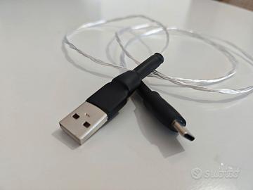 Cavo USB type C/A in puro argento