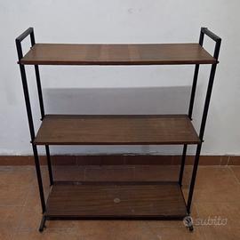 scaffale vintage mobili ferro legno mensole giardi