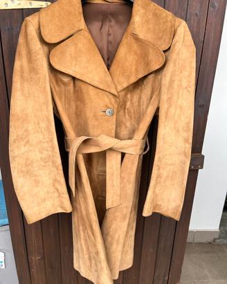 Giacca trench vintage in camoscio 