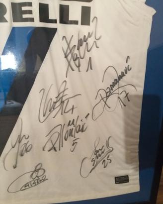 Cornice Maglia inter firmata giocatori TRIPLETE