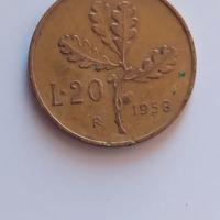 Rara moneta 20 lire 1958  euro 20.000