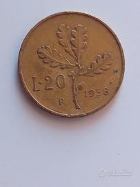 Rara moneta 20 lire 1958  euro 20.000