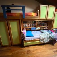 Cameretta  x 2 in legno colore verde/malva