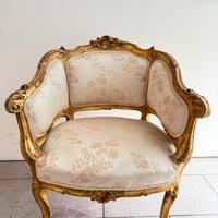 Poltrona antica legno dorato