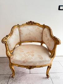 Poltrona antica legno dorato