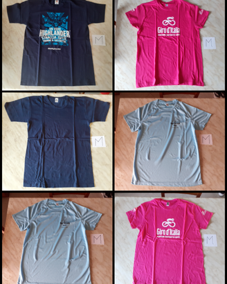 6 Magliette cotone o poliestere colorate taglia M