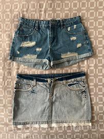 Minigonna + shorts denim