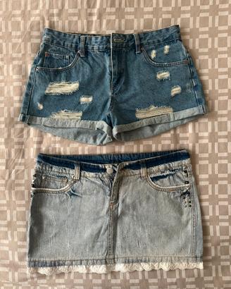 Minigonna + shorts denim