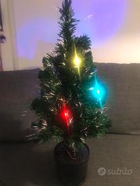 Albero di natale con luci a fibra ottica 63 cm