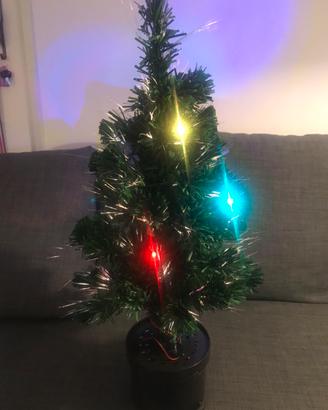 Albero di natale con luci a fibra ottica 63 cm