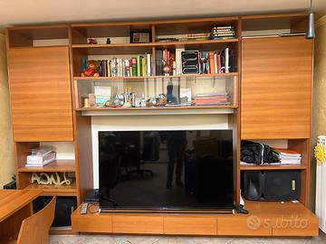 Libreria / Parete Attrezzata Color Noce 220x303