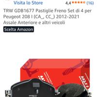 pastiglie freni Peugeot 208 diesel 