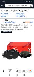 pastiglie freni Peugeot 208 diesel 