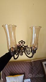 lampadario applique in ottone