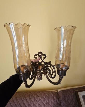 lampadario applique in ottone