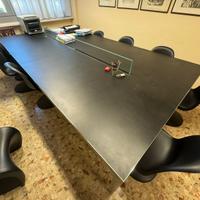 Tavolo ufficio acciaio e pelle