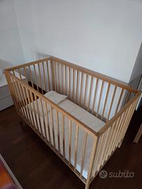Lettino Ikea faggio Sniglar con materasso 