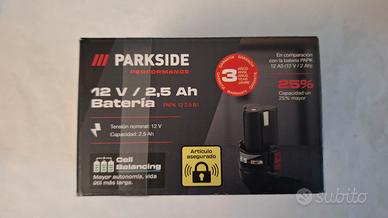 Parkside 2 batterie 12V 2.5A Nuove