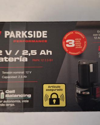 Parkside 2 batterie 12V 2.5A Nuove