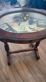 tavolino con piano in vetro apribile