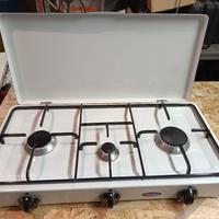 fornello portatile  a gas liquido 3 fuochi