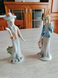 coppia statuine porcellana 