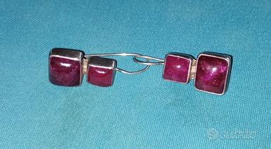 orecchini in argento e pietre dure