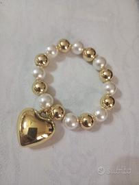 Bracciale elastico con perle 