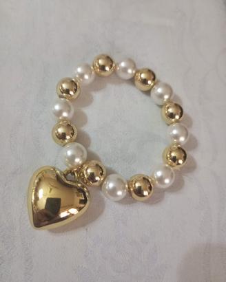 Bracciale elastico con perle 