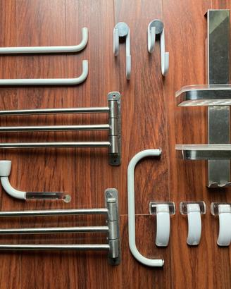 Set accessori bagno in metallo smaltato/satinato