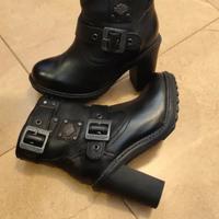 Stivali da donna in pelle per moto Harley con tacc