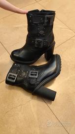 Stivali da donna in pelle per moto Harley con tacc
