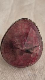 anello agata crackle rosato in argento r