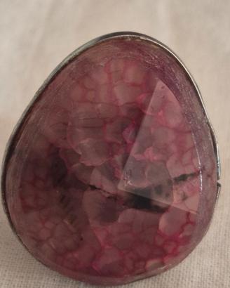 anello agata crackle rosato in argento r