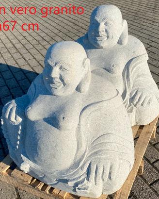Buddha in vera pietra granito per giardino Zen
